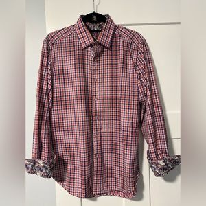 Robert graham spread / French collar shirt / sm size / classic fit / red checked